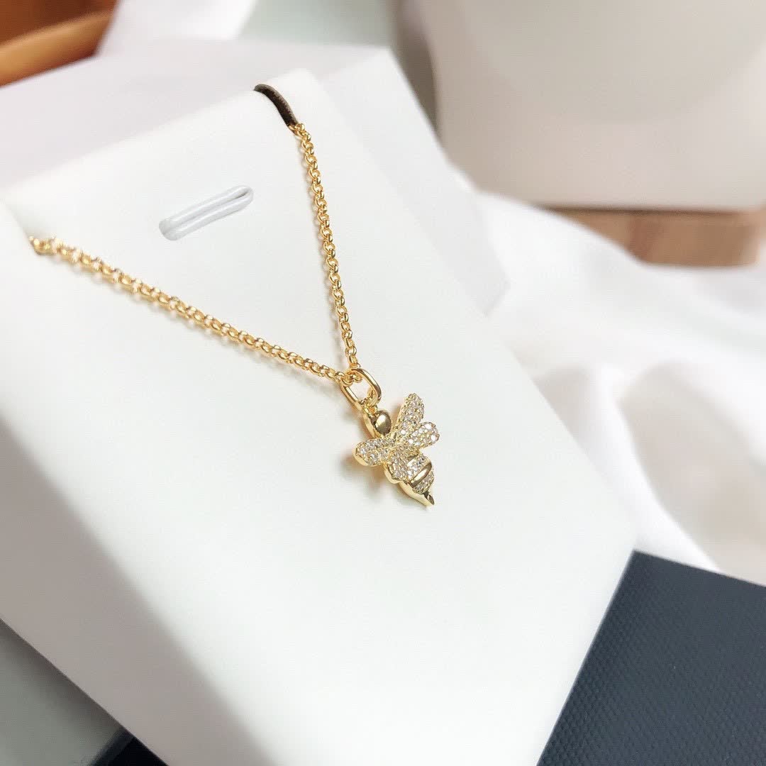 APM Monaco Gold Bee Charm Necklace